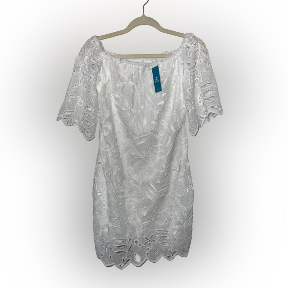 NWT Cupshe White Eyelet Off-Shoulder Summer Dress